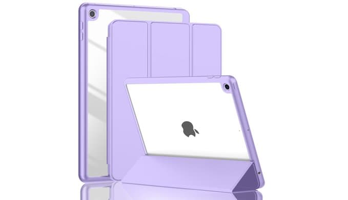 ToaPoia Case for iPad 9th Generation 2021/iPad 8th Generation 2020 10.2 Inch with Pencil Holder, iPad 7th Gen 2019 with Clear Transparent Back, Auto Wake/Sleep Cover (Clove Purple) thumbnail 1