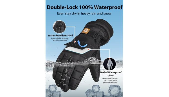 RIGWARL Waterproof Winter Gloves for Women Men with 3M Thinsulate thumbnail 2