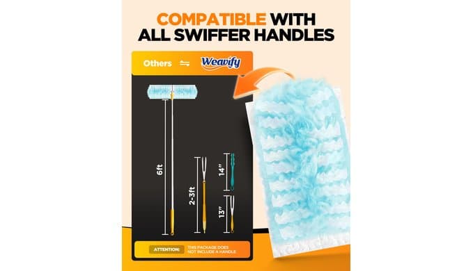 64 Count Duster Refills for Swiffer Duster, Multi-Layer Capture Duster Refills with 4X Microfibers & Nonwovens, Unscented Dusters for Cleaning Home, Furniture, Blinds & Vent (Handle Not Included) thumbnail 3