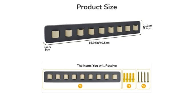 Sunglasses Organizer Wall Mounted Wood Sunglass Holder for Home Glasses Holder/Sunglasses Rack,Home Decor (Gray-1pcs-long) thumbnail 4