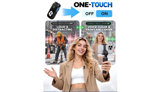 AirMic Mini Wireless Microphone for iPhone & Android (2TX+USB-C RX) thumbnail 3