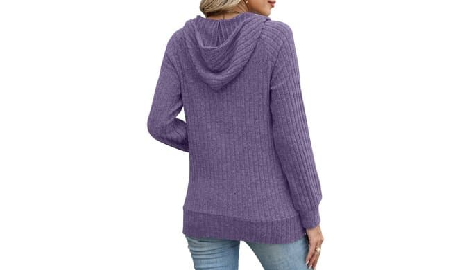 Womens Sweaters 2026 Long Sleeve Hoodies Quarter Zip Sweatshirt thumbnail 5