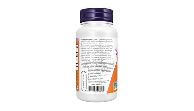 Now Supplements, D-Mannose 500 mg, Healthy Urinary Tract*, 60 Veg Caps thumbnail 3