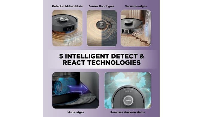 Shark PowerDetect NeverTouch Robot Vacuum & Mop, RV2820YE thumbnail 3