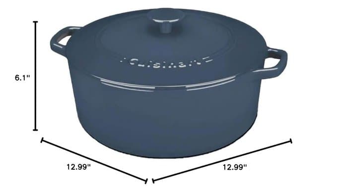 Cuisinart Chef's Classic Enameled Cast Iron Dutch Oven with Lid, Porcelain Enameled Interior, Oven Safe, Induction Compatible, 7-Quart, Round, Provencial Blue thumbnail 3