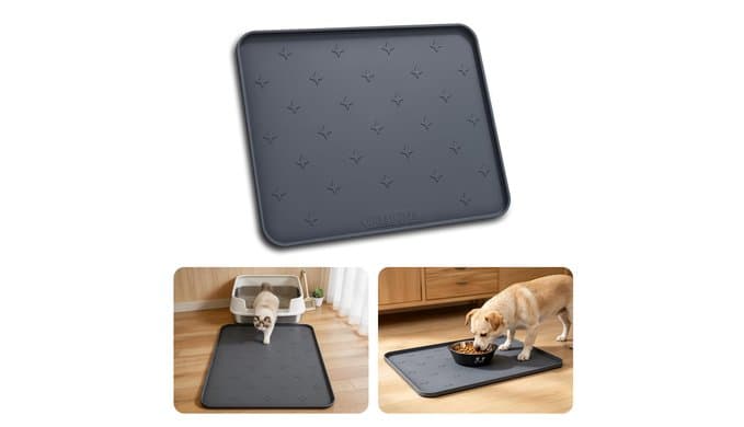 Cat Litter Mat & Dog Food Mat, 25 x 20 in Waterproof Silicone Tray thumbnail 1