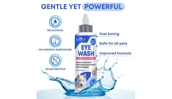Dog Eye Drops & Eye Infection Treatment for Dogs and Cats – Soothe Infection & Allergy, Relieve Dry Eyes & Pink Eye, Pet Tear Stain Wash & Cleaner - Kitten Eye Drops for Discharge, Eye Rinse & Flush thumbnail 4