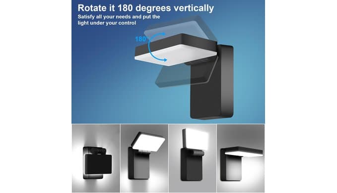 ledmo 60W LED Outdoor Wall Light Switch Control 350° Horizontal/180° Vertical LED Exterior Wall Lights Modern Neighbor Friendly Adjustable Exterior Flood Lighting 5000k for Upper Areas Yard Porch thumbnail 3