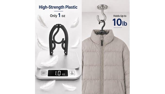 24 PCS Travel Hangers - Cruise Ship Essentials Portable Folding Clothes Hanger Travel Essentials Foldable Clothes Drying Rack for Travel thumbnail 2