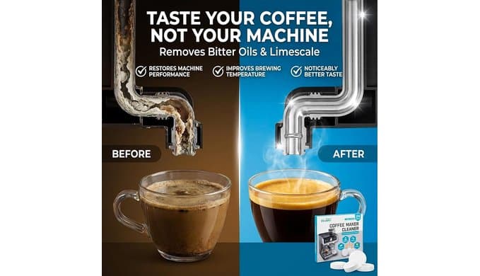 Coffee Machine Cleaner & Descaler Tablets – 24 Count Coffee Maker Cleaning Tablets for Espresso & Drip Machines, Compatible with Keurig, Nespresso, Breville & More thumbnail 2