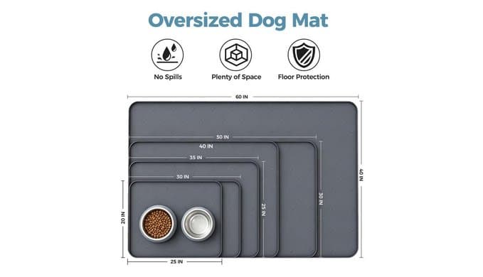 Cat Litter Mat & Dog Food Mat, 25 x 20 in Waterproof Silicone Tray thumbnail 5