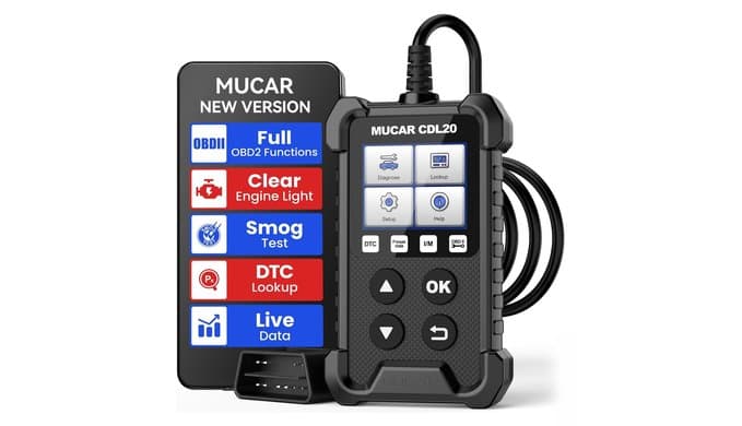 MUCAR CDL20 Universal OBD2 Scanner, Check Engine Car Code Reader with Full OBD2 Functions, Vehicle Info/MIL/EVAP/Freeze Frame/DTC Library, Diagnostic Scan Tool for All OBD II & EOBD Cars After 1996 thumbnail 1