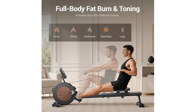 LONTEK Rowing Machines for Home,Magnetic Rowing Machine with APP Support thumbnail 2