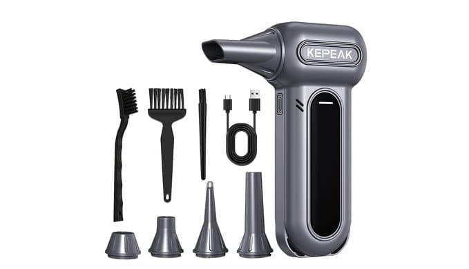 Electric Compressed Air Duster, 130000RPM Cordless Rechargeable Air Duster with Brushless Motor, 4 Gear Adjustable Dust Blower for Computer, Keyboard, Home & Outdoor thumbnail 1