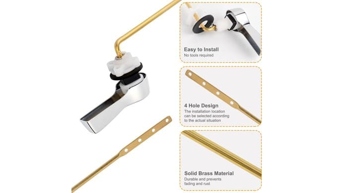 Hibbent Universal Metal Front Mount Toilet Handle Replacement Kit, Chrome thumbnail 4