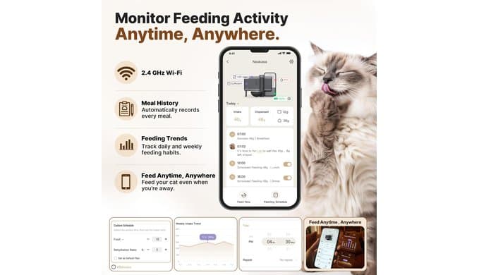 Neakasa Riko Automatic Wet Food Cat Feeder for Freeze-Dried Cat Food, Grey thumbnail 5