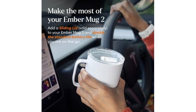 Ember Temperature Control Smart Mug 2, 10 Oz, App-Controlled Heated Coffee Mug with 80 Min Battery Life and Improved Design, White thumbnail 5