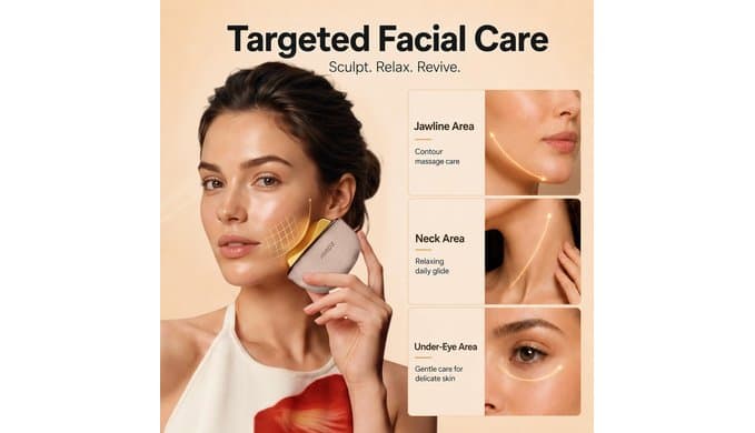 GS5 Electric Heated Gua Sha Tool, Red Light Face Massager, Pink thumbnail 2