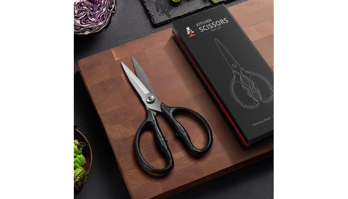 SHAN ZU 8.4" Titanium Heavy Duty Kitchen Scissors - Japanese Shears thumbnail 2