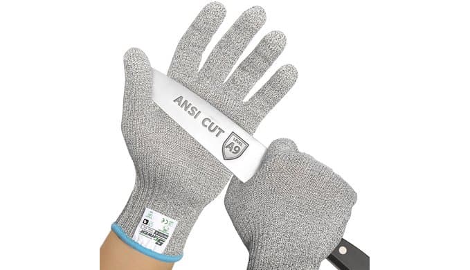 Schwer SlicePro ANSI Cut Resistant Gloves, Food Grade Cutting Glove for Kitchen Food Prep, Mandoline Gloves for Meat Cutting, Oyster Shucking, Fish Fillet Processing, PR1501-G, L thumbnail 1