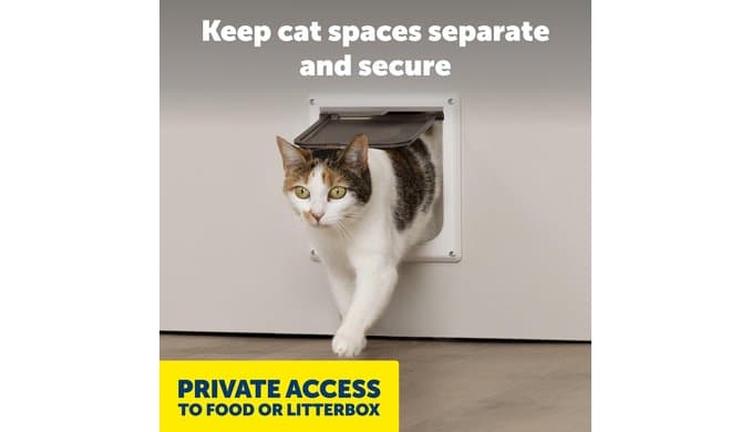 PetSafe Interior Cat Door, 2-Way Lock, White, Cats up to 15 lb thumbnail 3