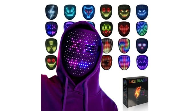 Led Mask Light up Mask Gesture Sensing, Kids Cool Toys Men Boys Gift thumbnail 1