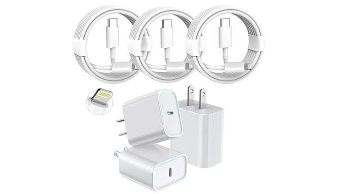 3 Pack Fast Charger iPhone,【Apple MFi Certified】6FT iPhone Charger Fast Charging USB C Block Wall Adapter 6 Foot Type C to Lightning Cable for iPhone 14 Pro Max/14 Plus/13 Pro/12/12Pro/11/XS/X,AirPods thumbnail 1