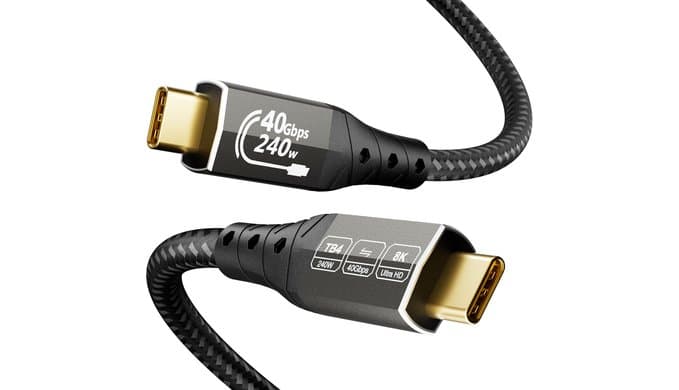 ZIKNYDO 40Gbps for Thunderbolt 4 Cable 6.6FT/2m, USB 4 Data Cable, 8K/4K USB C Display, 240W Charging Thunderbolt Cable, for Thunderbolt 3, iPhone 16 Series, SSD, MacBook, eGPU, Monitors, Laptops thumbnail 1