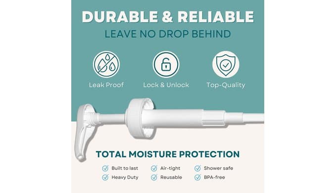 Gallon Pump Dispenser | for Plastic or Glass Bottles | Heavy-Duty Leak Proof for Commercial and Household Use | Pump for Gallon Jug | Non-BPA Plastic (Pack of 2) thumbnail 5