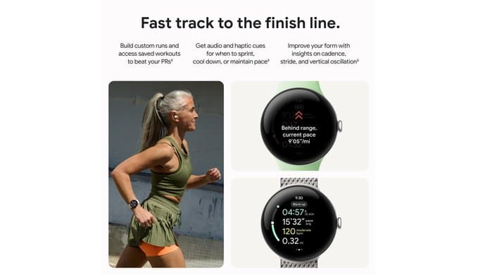 Google Pixel Watch 3 (45mm) 2024 Model - Android Smartwatch, Heart Rate Tracking, Fitbit Advanced Running, Fitness Insights, 24-Hour Battery - Matte Black Aluminum Case - Obsidian Band - LTE thumbnail 4