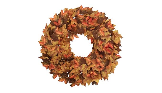20 Inch Fall Wreaths for Front Door, Maple Leaves Outdoor Wreaths thumbnail 1