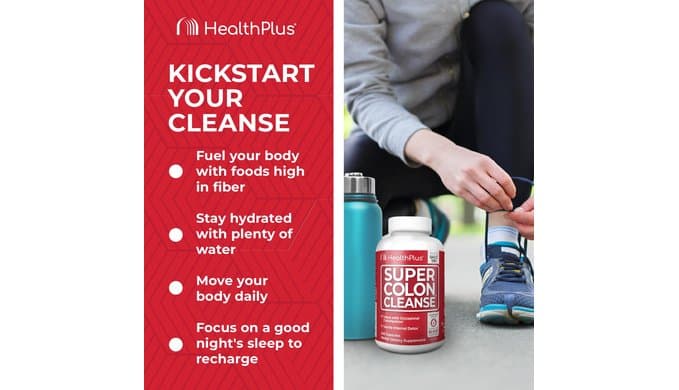 Health Plus Super Colon Cleanse Detox Capsules, 30 Day Supply, 120 Ct thumbnail 4