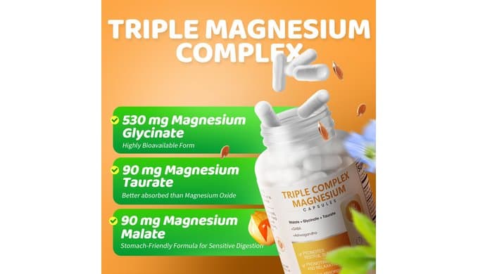 Triple Magnesium Complex for Sleep & Clam Support, 240 Count thumbnail 3