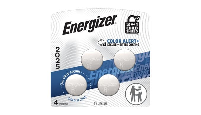 Energizer 2025 Batteries (4 Pack), 3V Lithium Coin Lithium Batteries with 3-in-1 Child Shield thumbnail 1