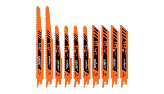 HORUSDY 10-Piece Reciprocating Saw Blades Set - Professional Sawzall Blades for Wood, Metal, Drywall & Plastic - High Carbon Steel Pruning Saw Blades - Compatible with DeWalt, Milwaukee & More thumbnail 1