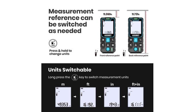 S9 229ft/70m Laser Measuring Tool, LCD Backlit Display thumbnail 5