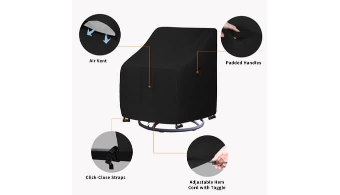 Easy-Going Waterproof Outdoor Swivel Chair Cover, 2 Pack-33Wx35Dx38.5H inch thumbnail 5
