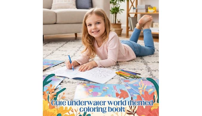 Liliful 24 Pcs Ocean Cartoons Coloring Book Bulk Mini Ocean Cartoons Theme Drawing Book with Sea Creature Shell Patterns Marine Life Goodie Bag Filler Party Favors and Holiday Gifts thumbnail 5
