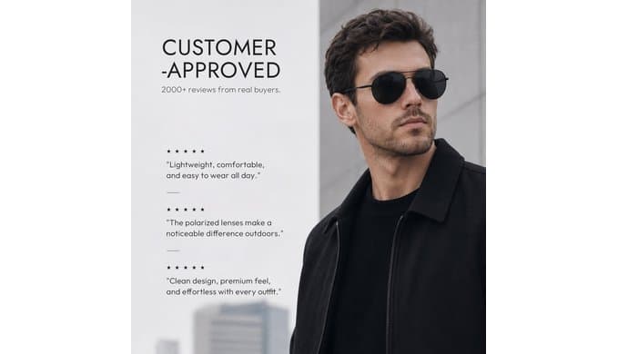 Eiuizah Polarized Aviator Sunglasses for Men Women UV400 Driving Shades thumbnail 3