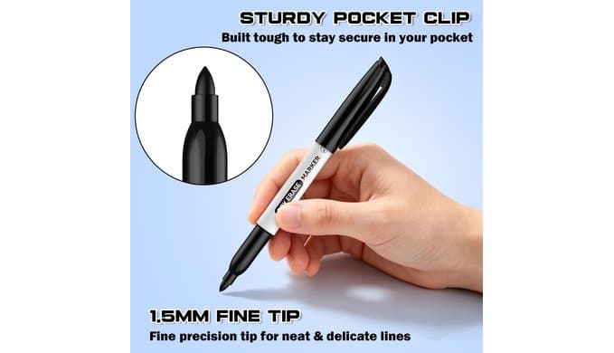48 Count Dry Erase Markers Bulk - Black, Fine Tip, Whiteboard Erasable Markers for Students Teachers, Ideal for Classroom, Home, Office, Back to School Supplies thumbnail 3