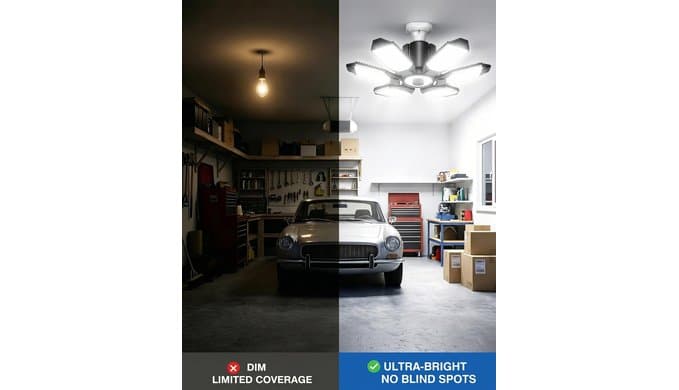 BRAINIAC Garage Lights-150W LED Garage Light Bulb, 6 Deformable Panels thumbnail 2