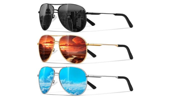 Eiuizah Polarized Aviator Sunglasses for Men Women UV400 Driving Shades thumbnail 1