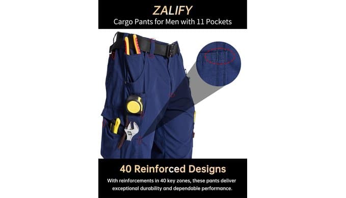 Mens Cargo Tactical Pants with 11 Pockets Work Hiking Water Resistant Lightweight Ripstop Military Pants thumbnail 5