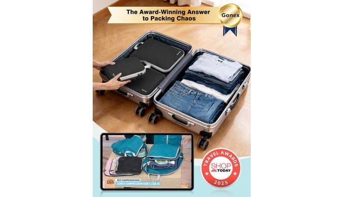 Gonex Compression Packing Cubes, 4-Piece Expandable Travel Organizers thumbnail 2