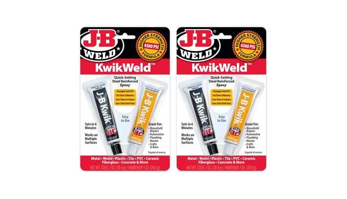 J-B Weld KwikWeld, 6 Minute Set Epoxy, Steel Reinforced Epoxy, High Strength - 2 Pack, Dark Grey (8276-2) thumbnail 1