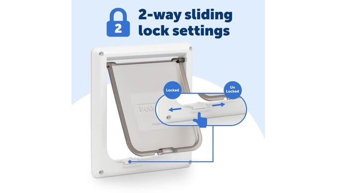 PetSafe Interior Cat Door, 2-Way Lock, White, Cats up to 15 lb thumbnail 5