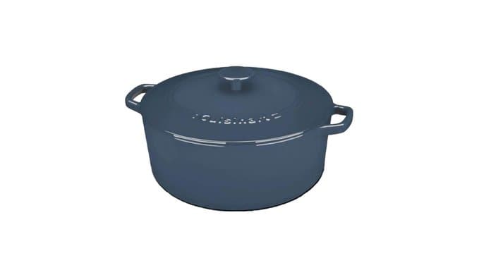 Cuisinart Chef's Classic Enameled Cast Iron Dutch Oven with Lid, Porcelain Enameled Interior, Oven Safe, Induction Compatible, 7-Quart, Round, Provencial Blue thumbnail 1