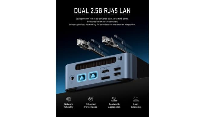 BOSGAME E5 Plus Mini PC Ryzen 5400U, 8GB Upgradable RAM 256GB SATA SSD thumbnail 5