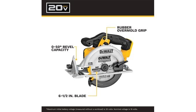 DEWALT 20V MAX Circular Saw Cordless, Battery Not Included (DCS391B) thumbnail 3