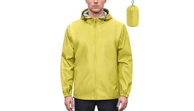 COOFANDY Rain Jacket Men Raincoat Waterproof With Hood Packable Windbreaker thumbnail 1